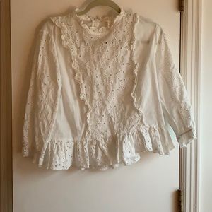 White Eyelet Top